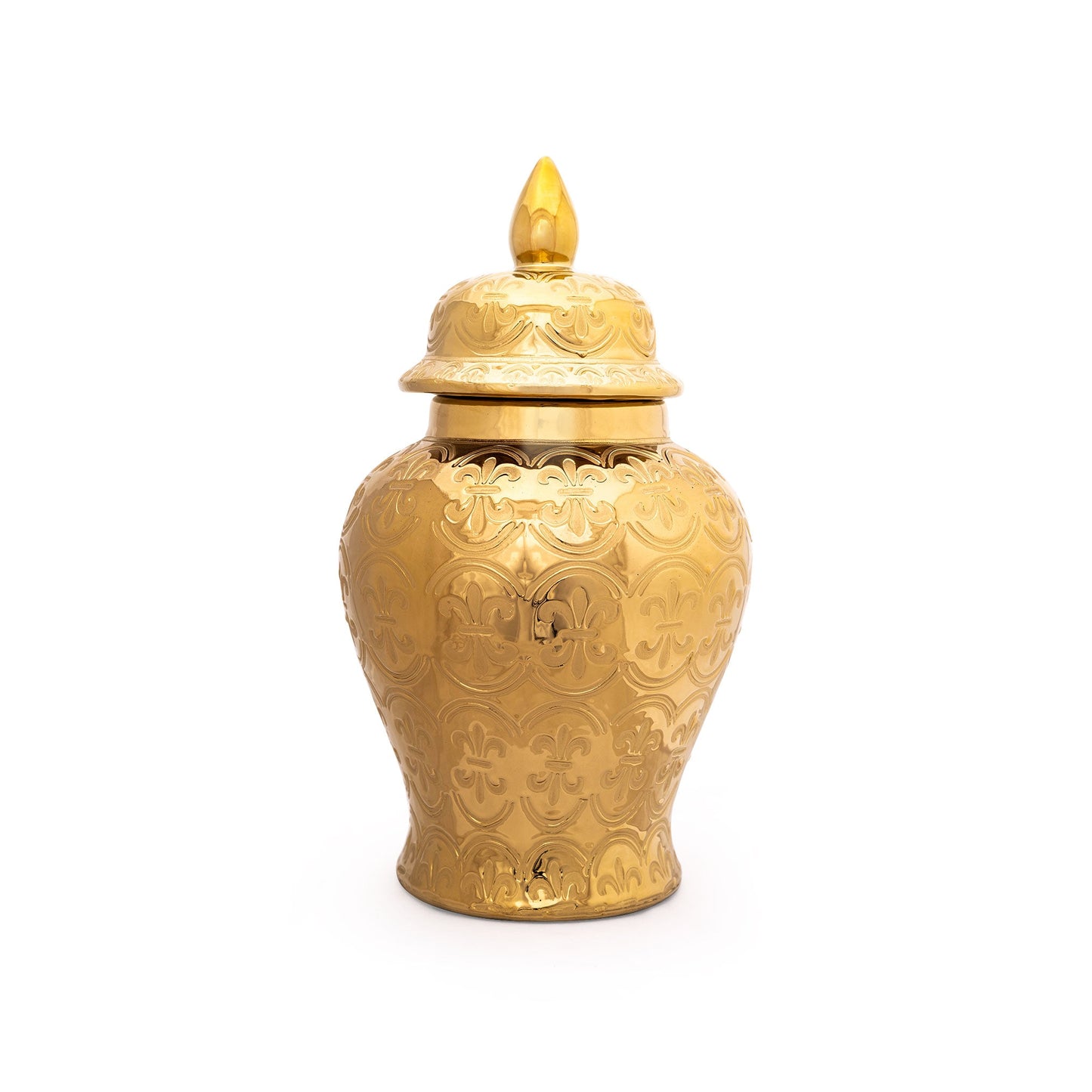 Decorative Round 18" Ginger Jar Gold