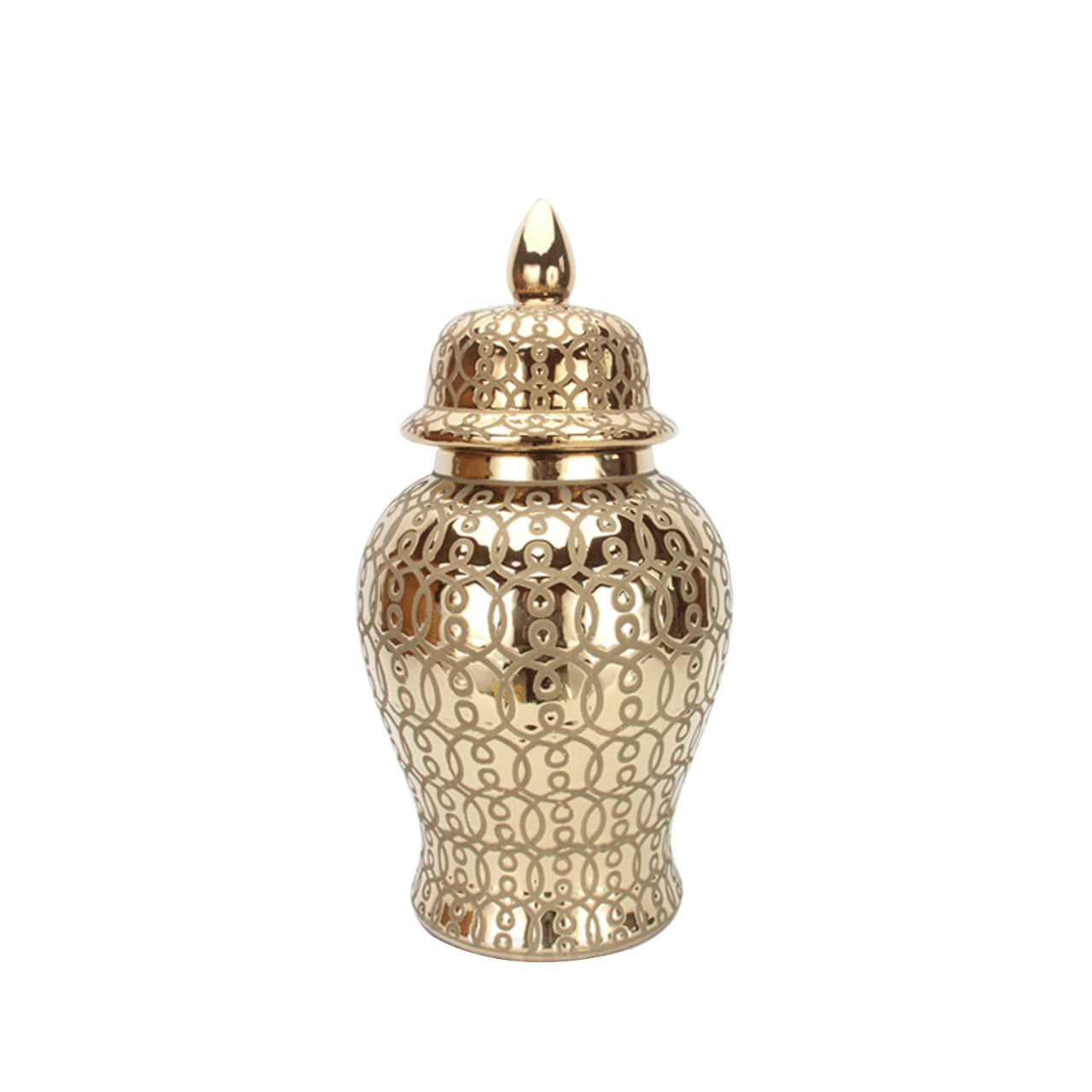 Decorative Round 18" Ginger Jar Gold