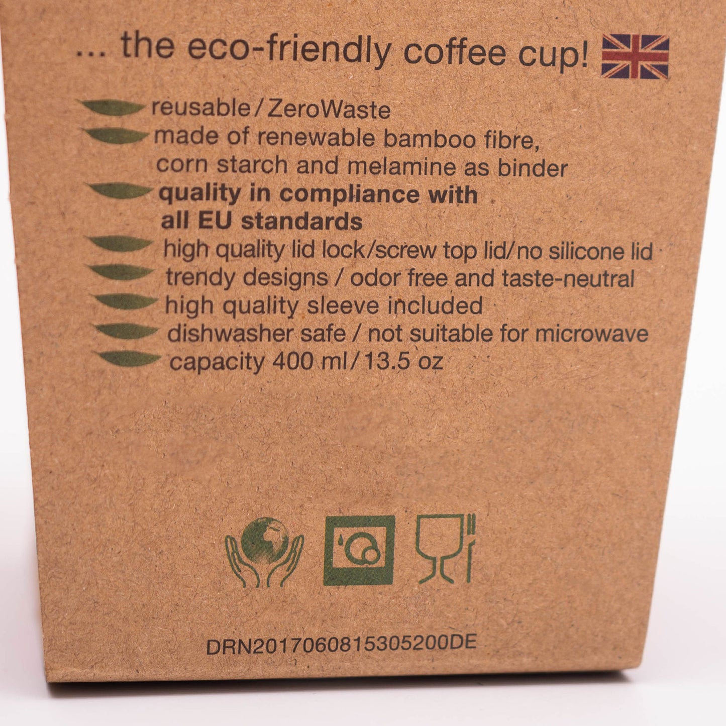 Around The World 400ml Eco friendly Bamboo Mug with Silicon Grip