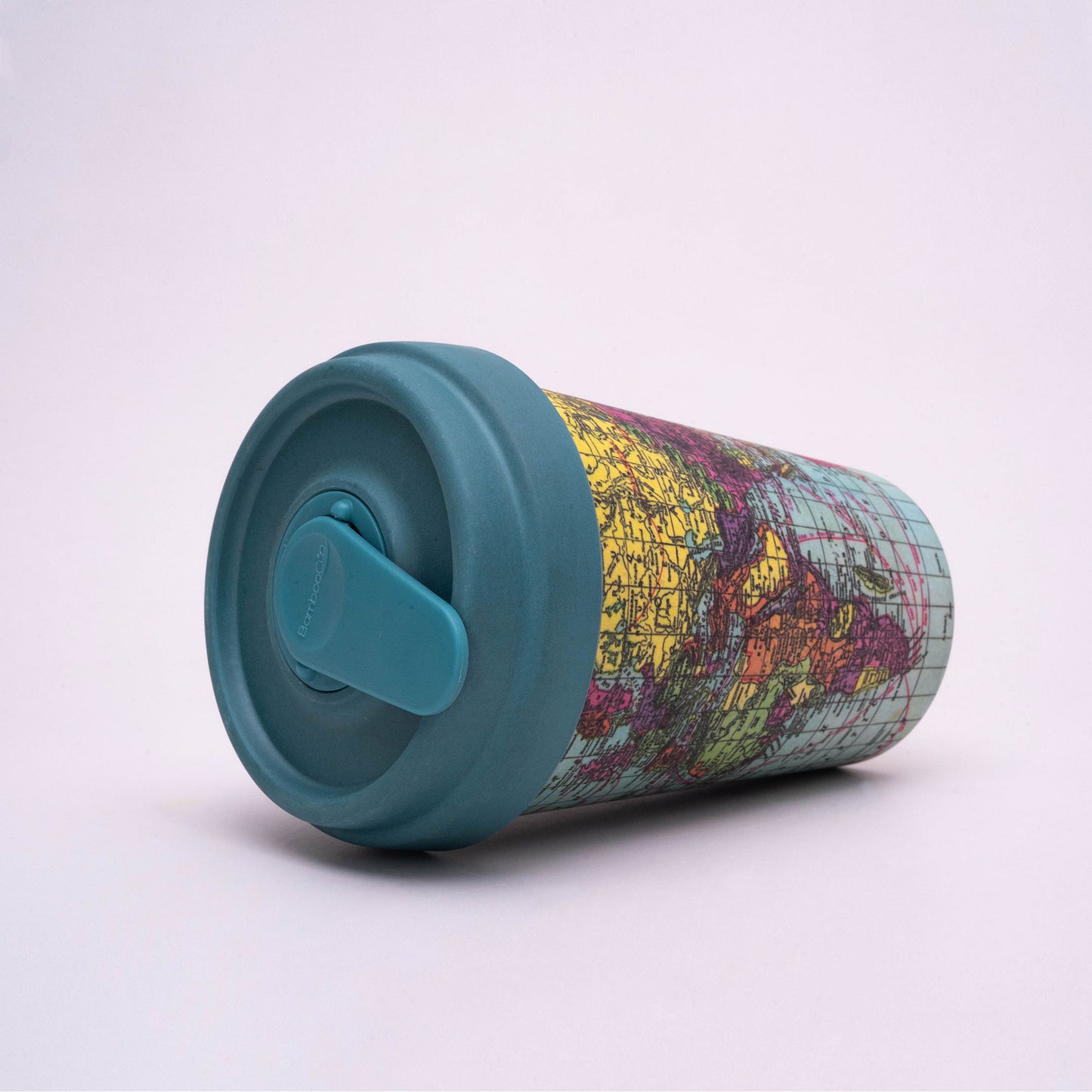 Around The World 400ml Eco friendly Bamboo Mug with Silicon Grip