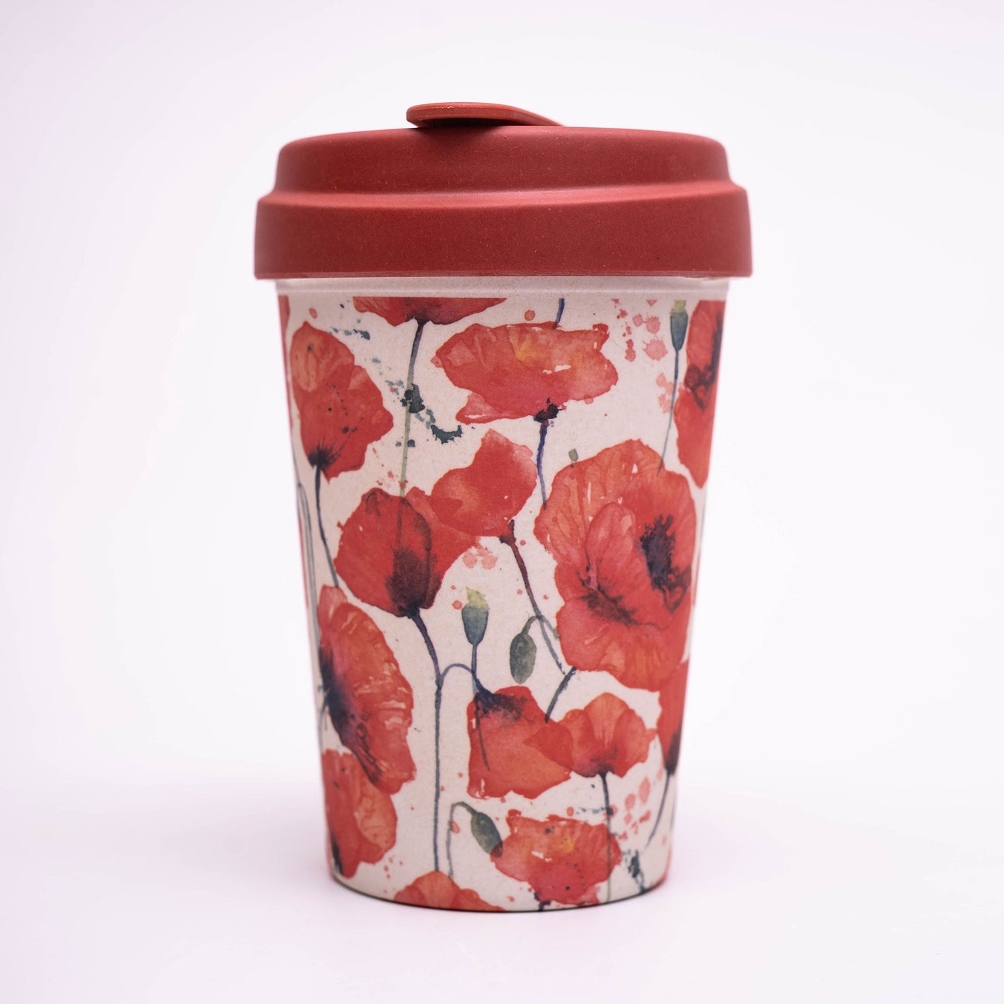 Red Tulip 400ml Eco friendly Bamboo Mug with Silicon Grip