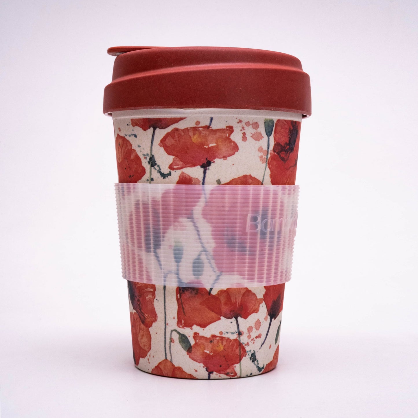 Red Tulip 400ml Eco friendly Bamboo Mug with Silicon Grip