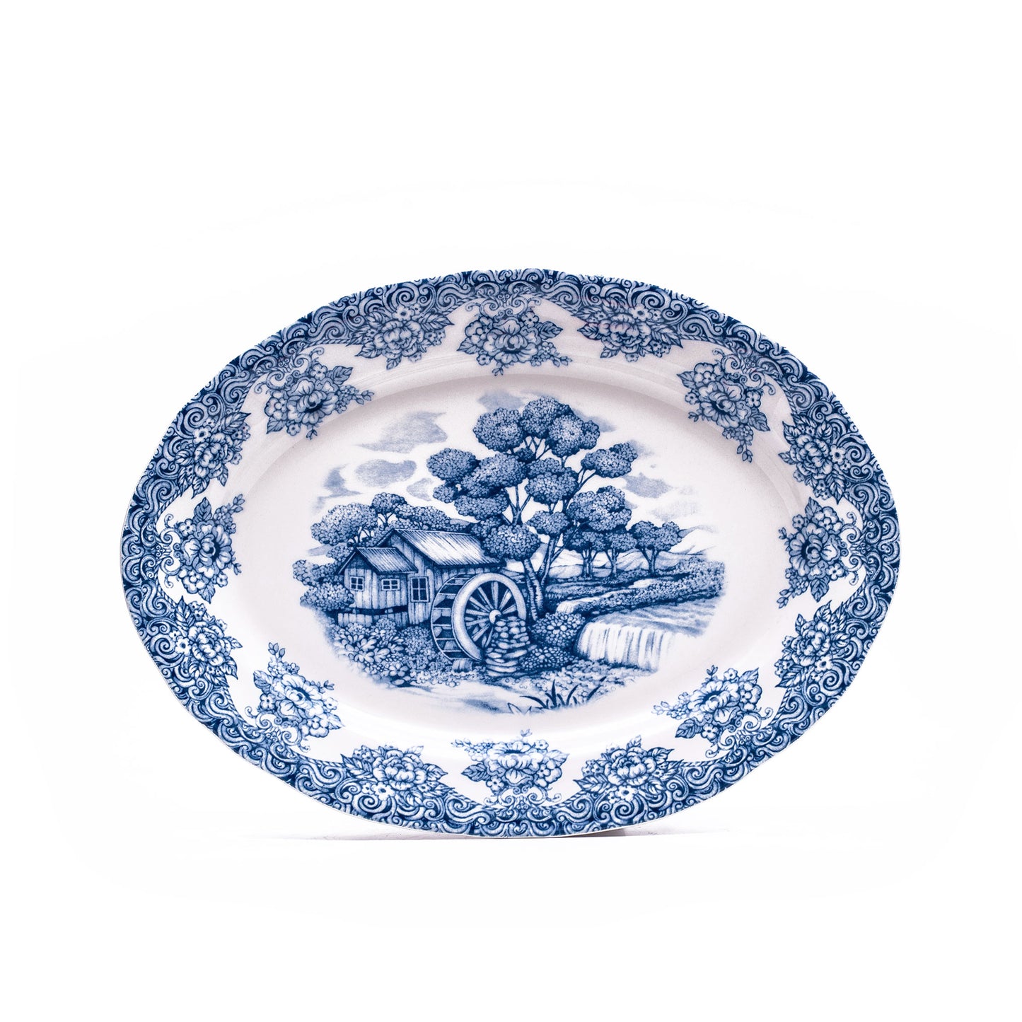 12" Oval Charger Plate - Water Wheel