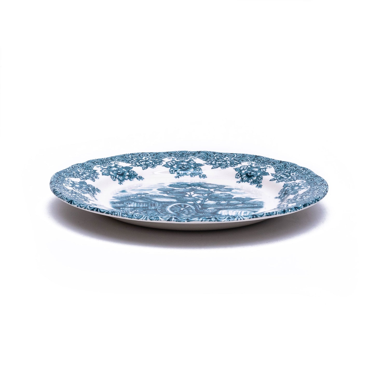 12" Round Charger Plate - Water Wheel