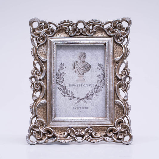 Burnish Silver Vintage Deco 4"X6” Table Top Photo Frame