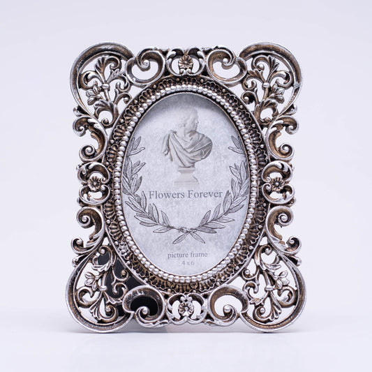 Burnish Silver 4”X6” Photo Frame Vintage Deco 4"X6” Table Top Photo Frame