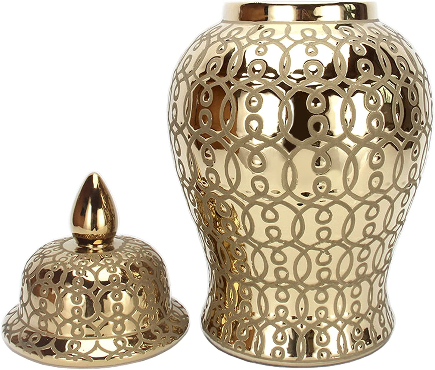 Decorative Round 14" Ginger Jar Gold