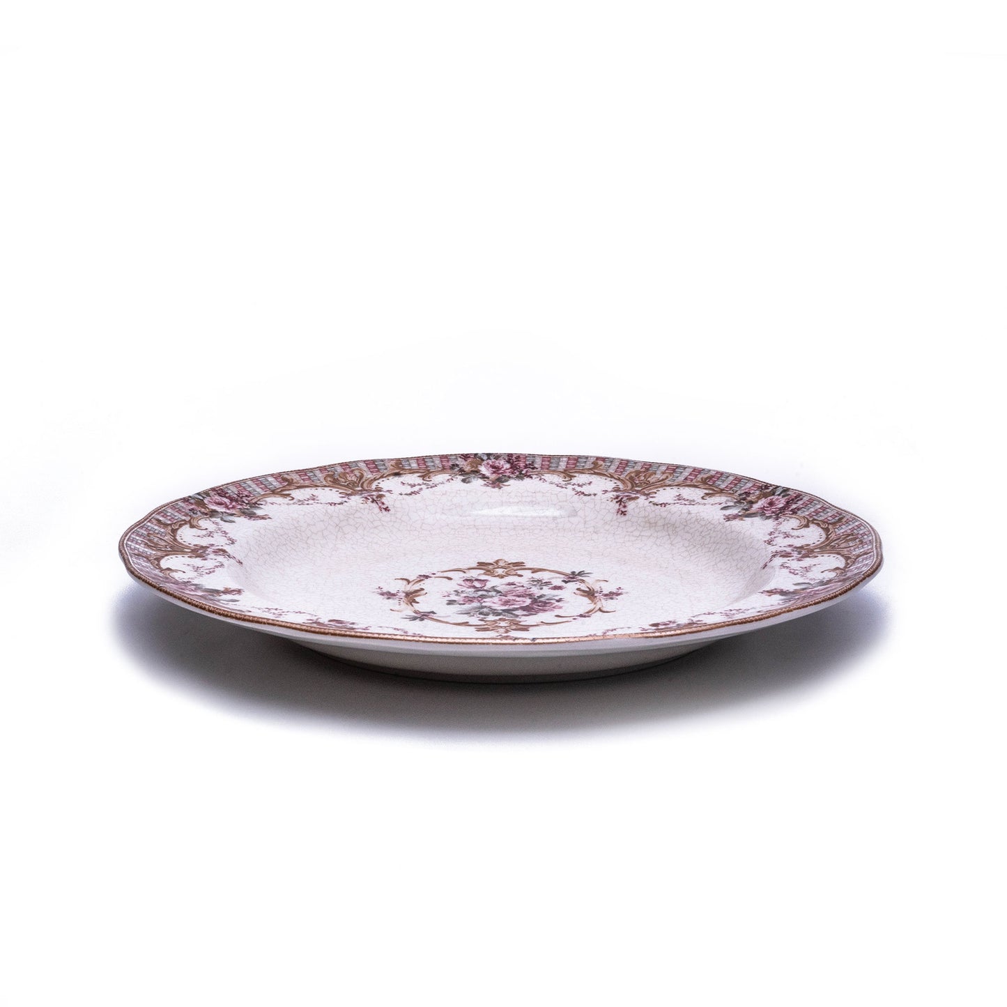 12" Round Chipped Rock Pattern Charger Plate - Flowers