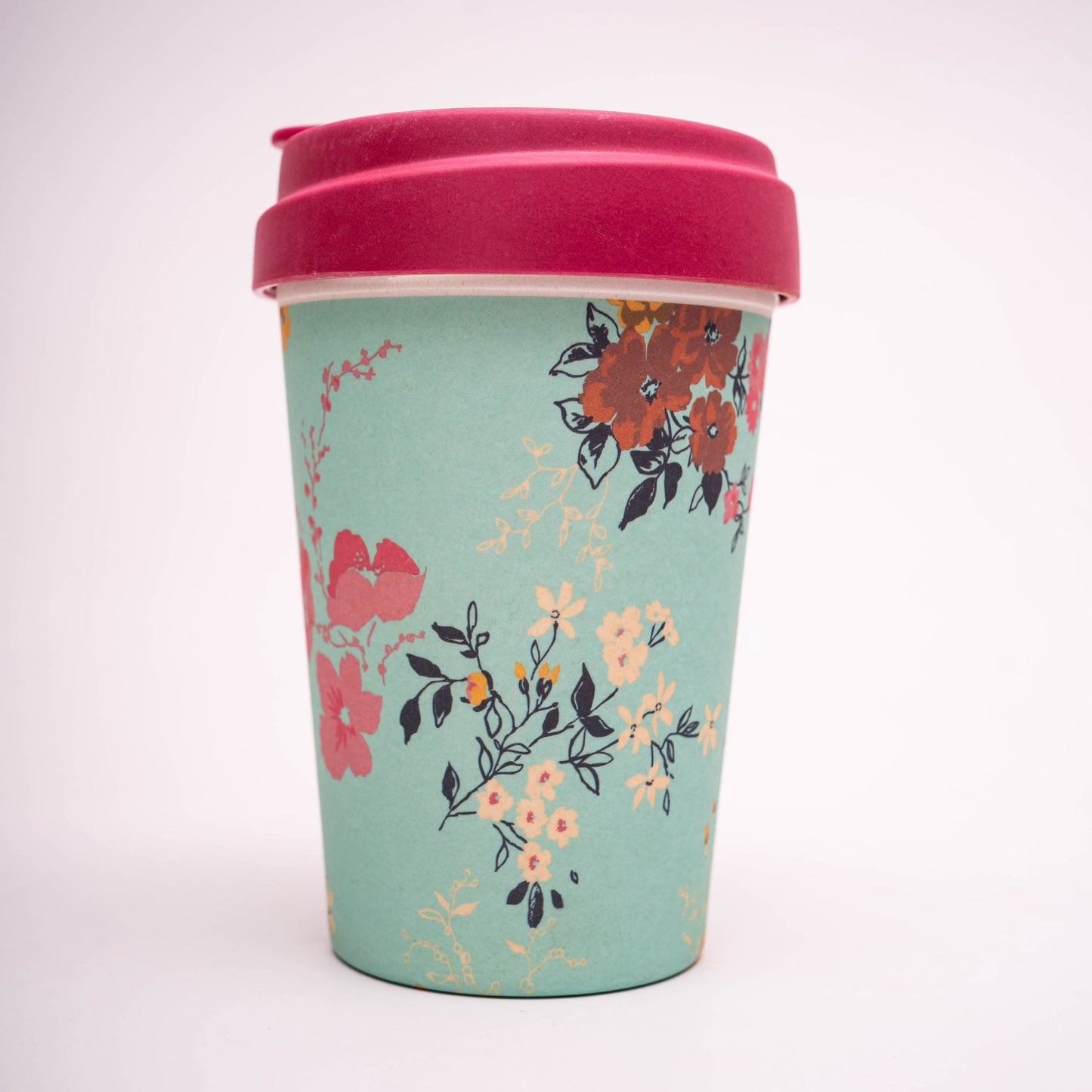 Flower Blossom 400ml Eco friendly Bamboo Mug with Silicon Grip