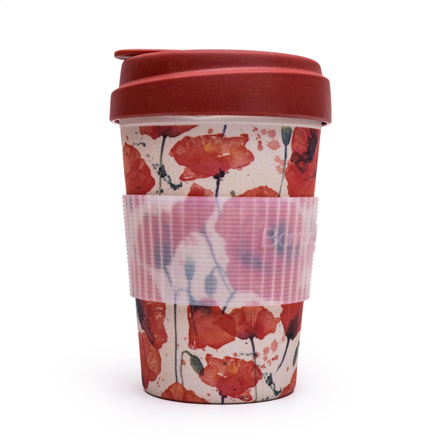 Red Tulip 400ml Eco friendly Bamboo Mug with Silicon Grip